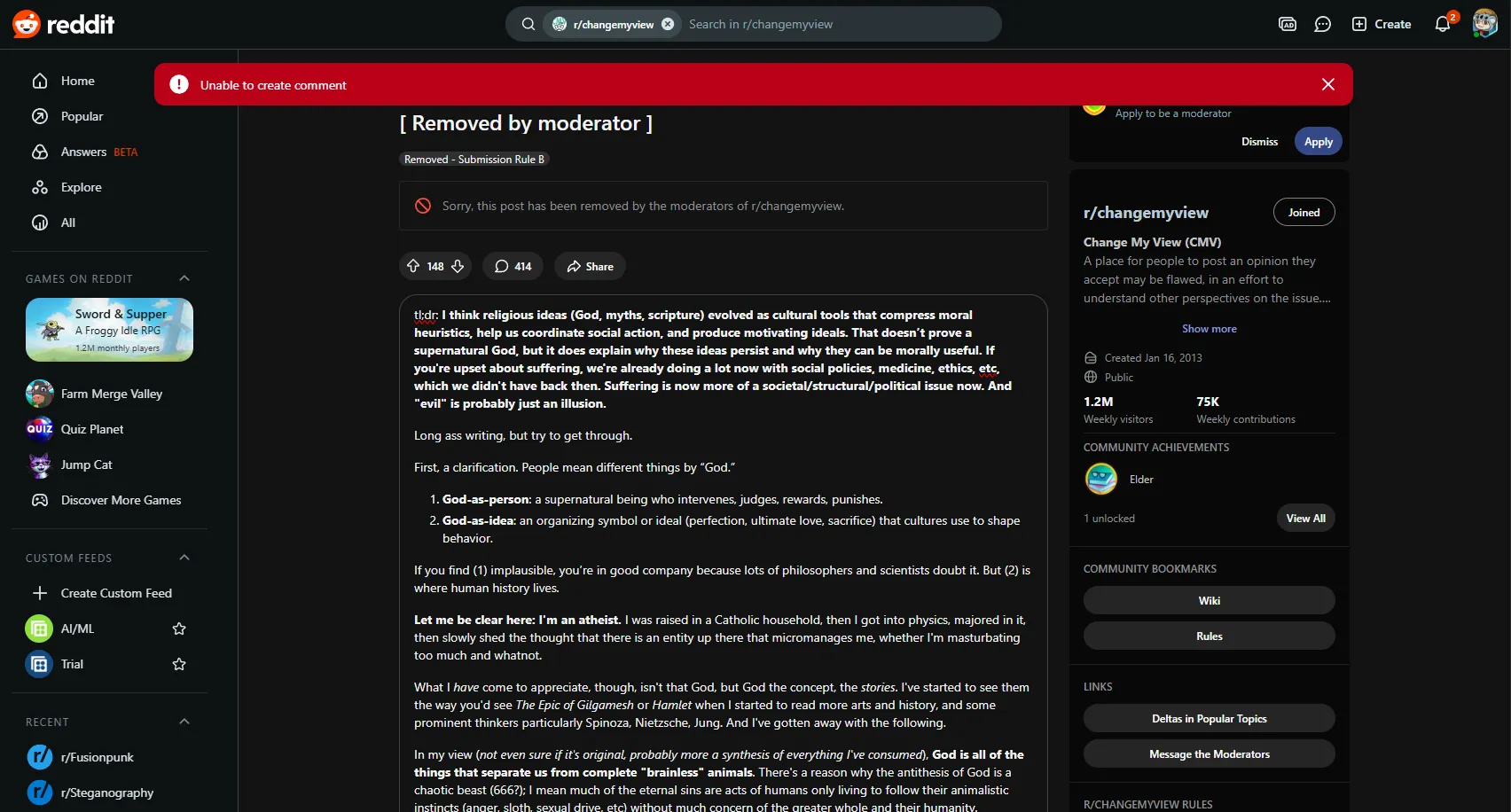 My 2-Hour Reddit Rant on God, Now In Blog Form